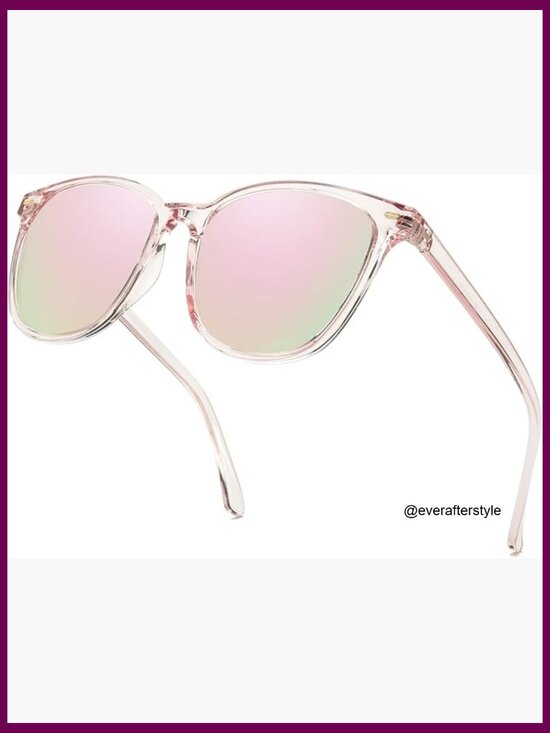 Square Mirrored Polarized Sunglasses with UV Protection